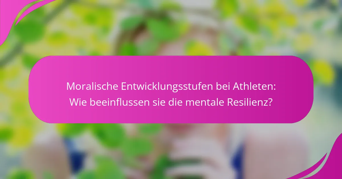 Moralische Entwicklungsstufen bei Athleten: Wie beeinflussen sie die mentale Resilienz?