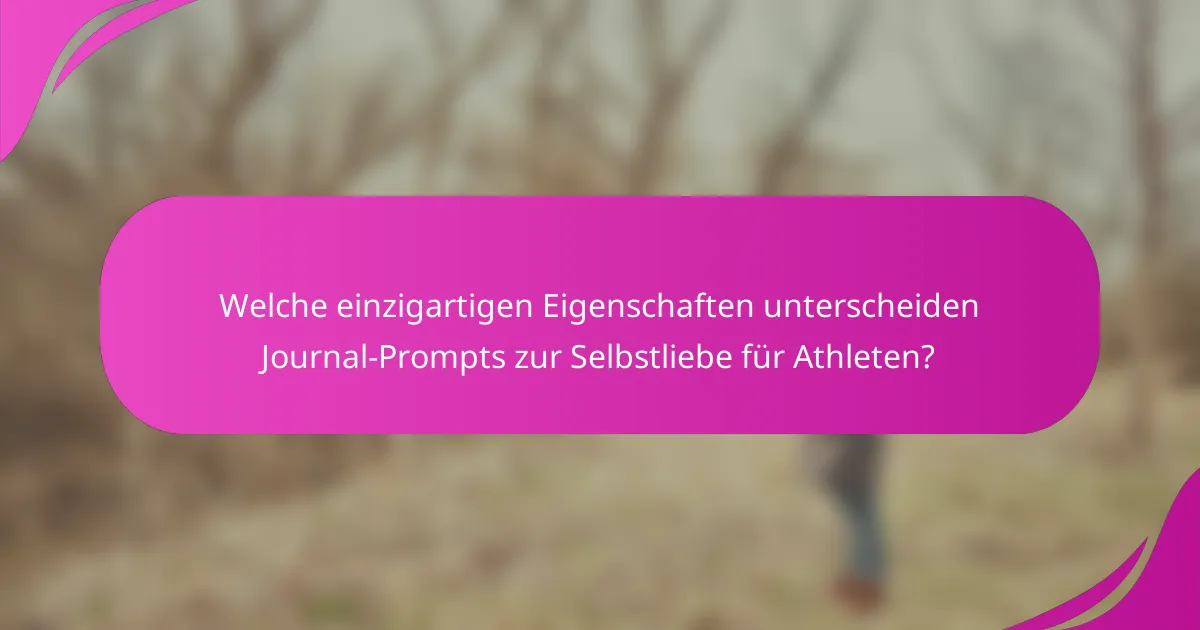 Welche einzigartigen Eigenschaften unterscheiden Journal-Prompts zur Selbstliebe für Athleten?